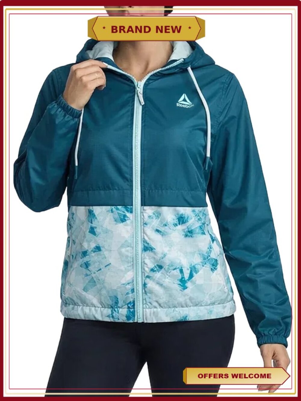 Lightweight Water-Resistant Rain Jacket with Adjustable Hood and Zippered